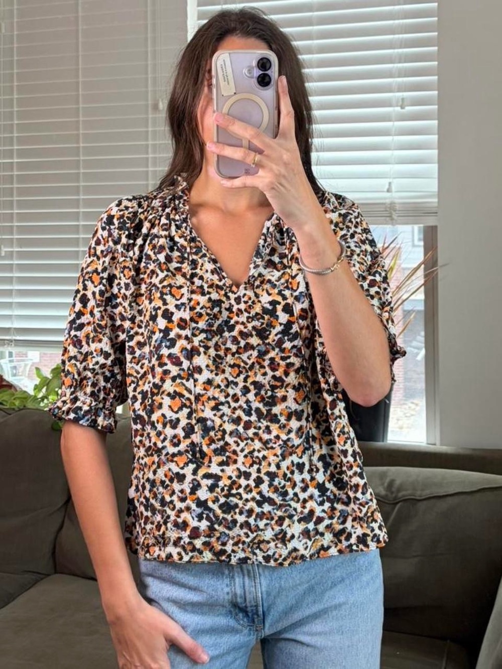Marie Oliver colorful silk blouse